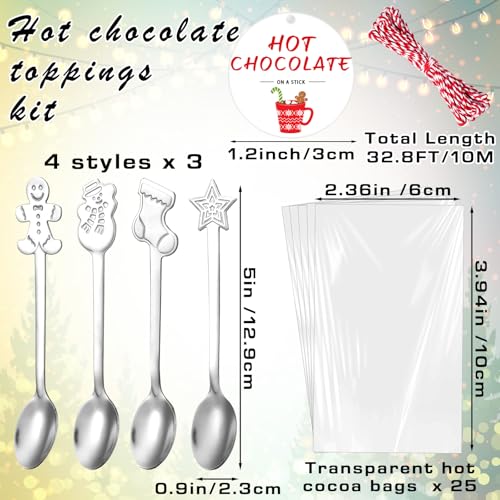 12 Sets Stainless Steel Christmas Stirring Spoons K709
