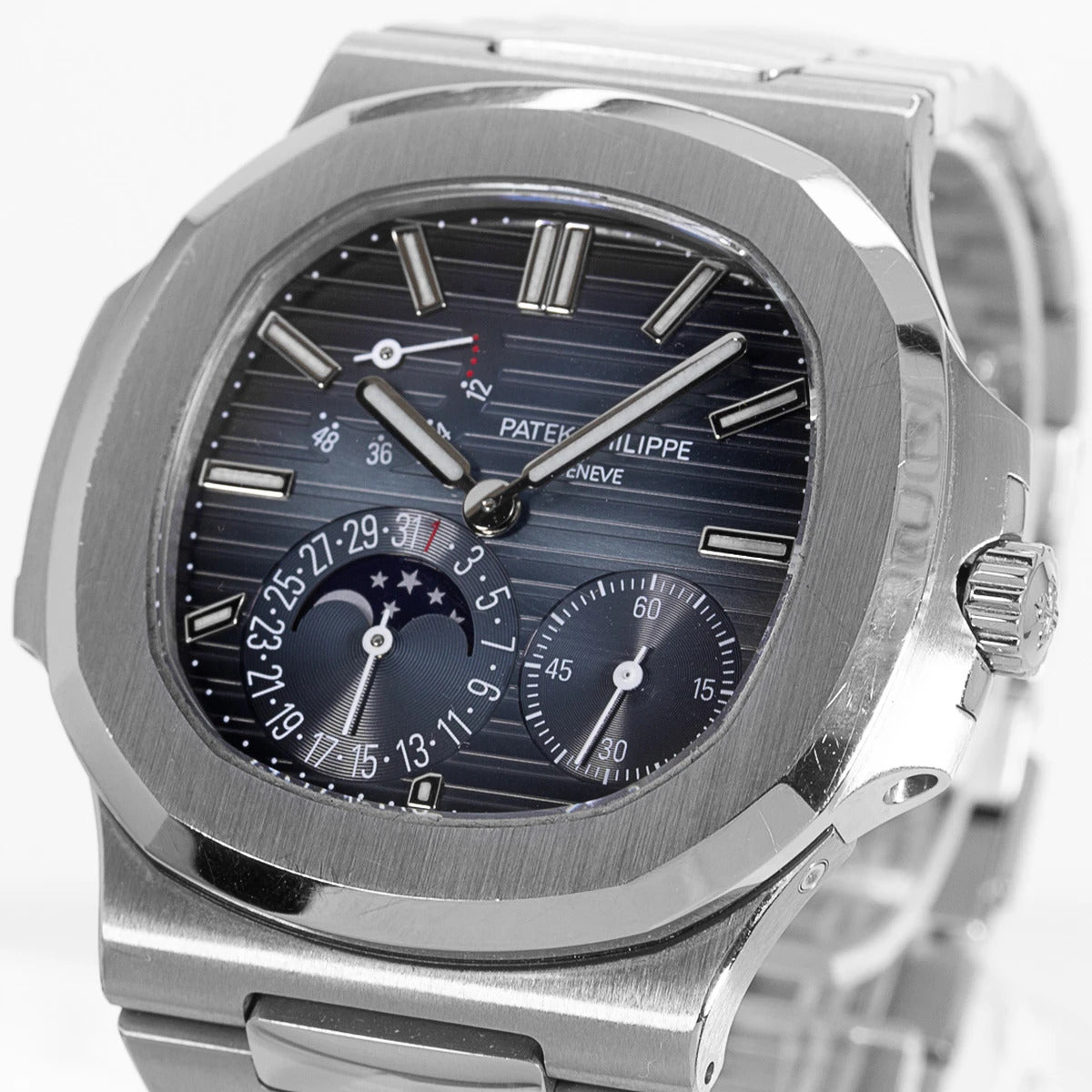 Blue Dial Moon Phases Steel 40mm B844