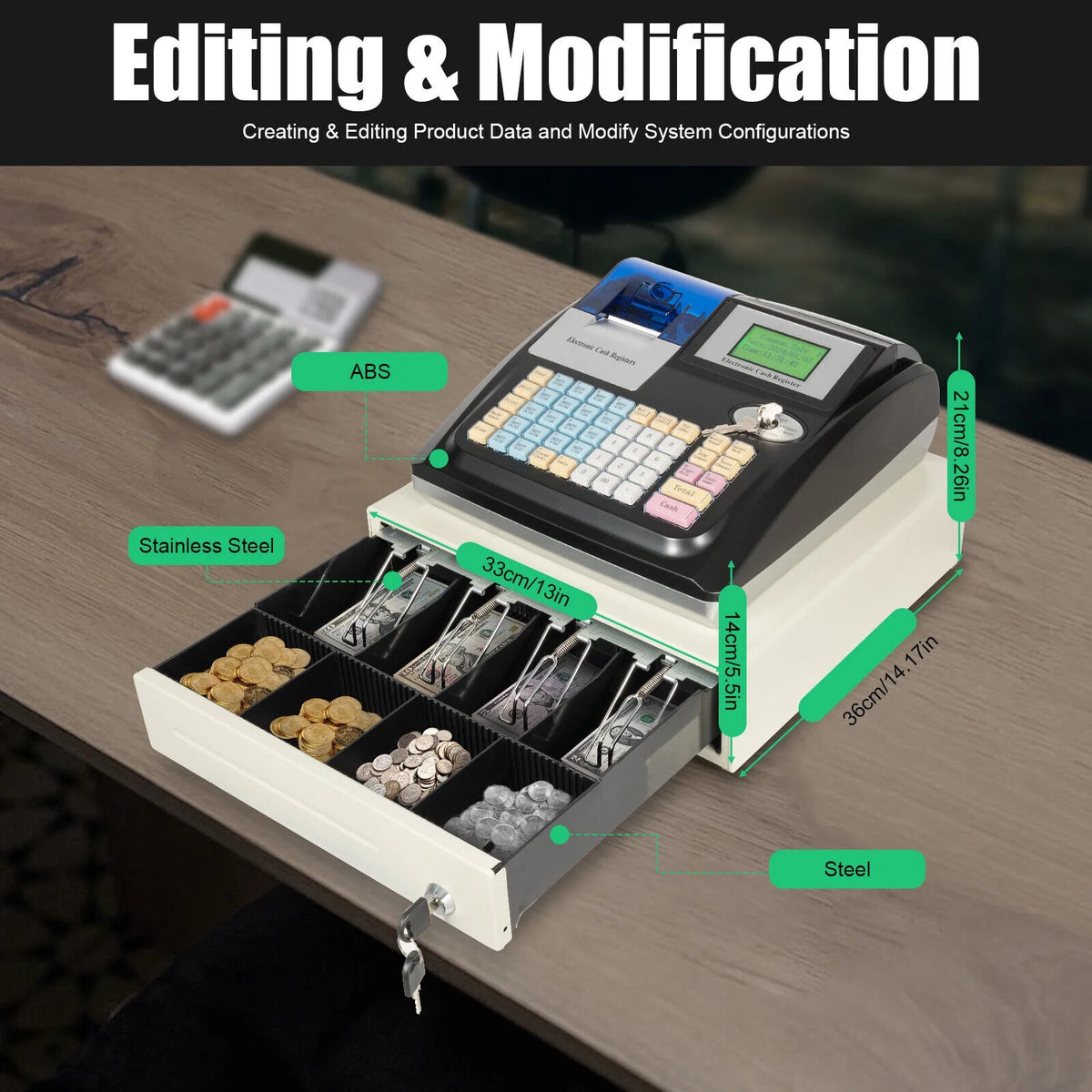 Electronic Cash Register POS System 48 Key V65023