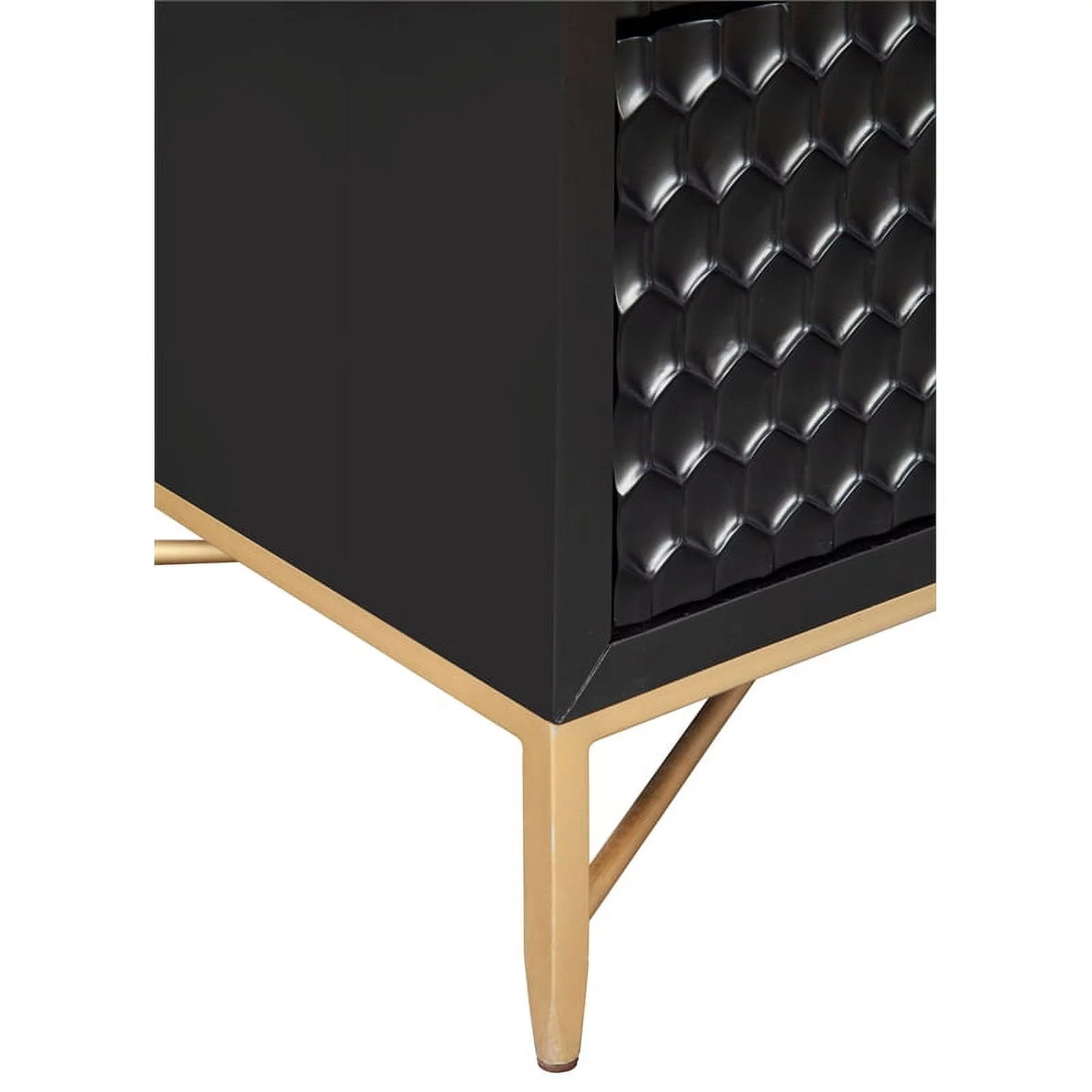 5 Drawer Chest and Wood Desk Set in Black N4465