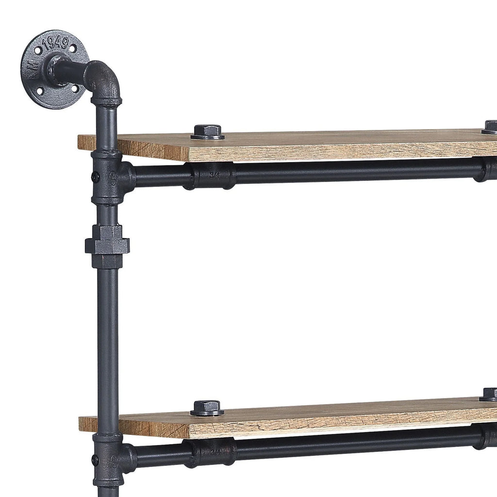 Oak and Sandy Black 5 Shelf Wall Rack M47700