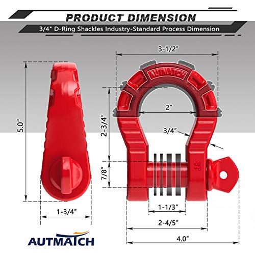 3/4" D Ring Shackles 2 Pack Frosted Black Z779