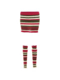 Striped Knitted Skirt Legwarmers I834