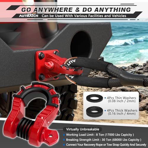 3/4" D Ring Shackles 2 Pack Frosted Black Z779
