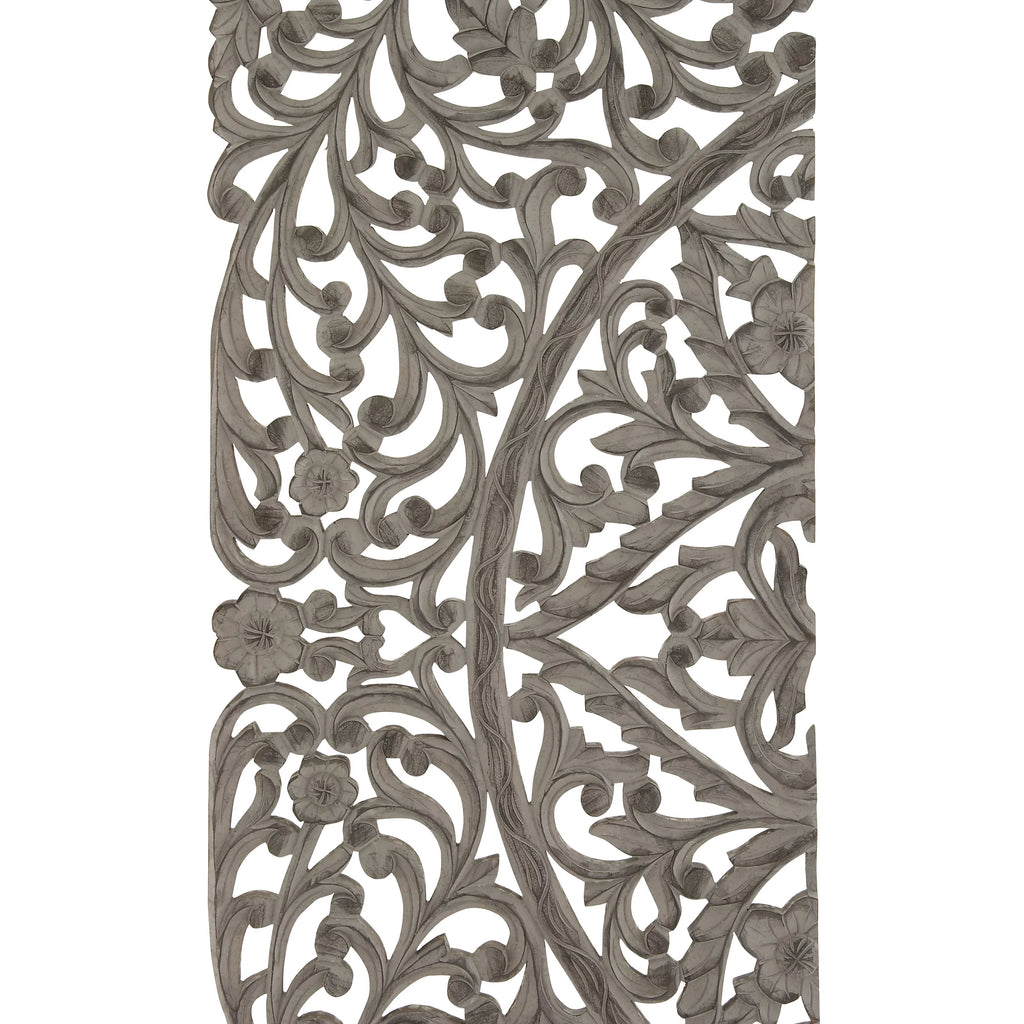 Handmade Gray Carved Floral Wall Décor, Set of 3 T929