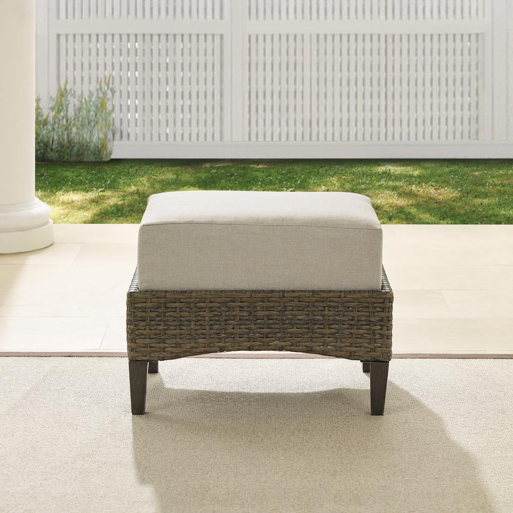 Brown Wicker Outdoor Ottoman V833