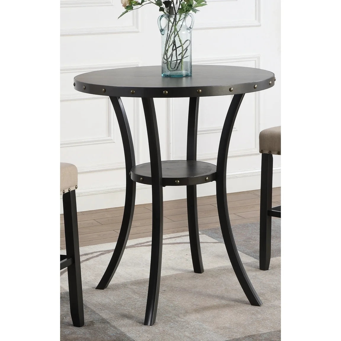 Round 36" Espresso Finish Bar Table C357