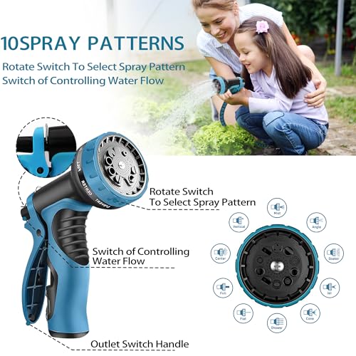 50 ft Expandable Kink Free Garden Hose with 10 Pattern Spray Nozzle N9555