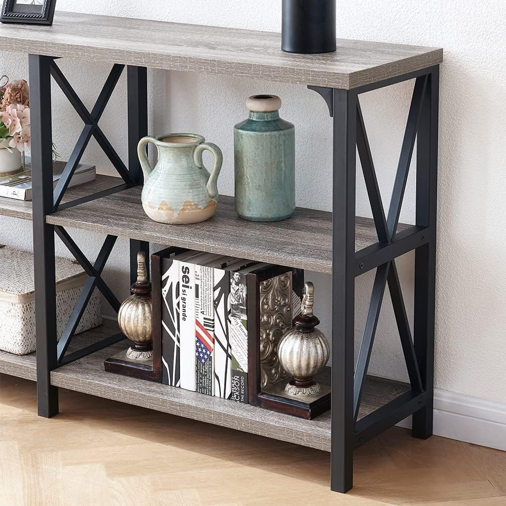 Light Grey Oak 47 Inch Console Table with Storage Y202862