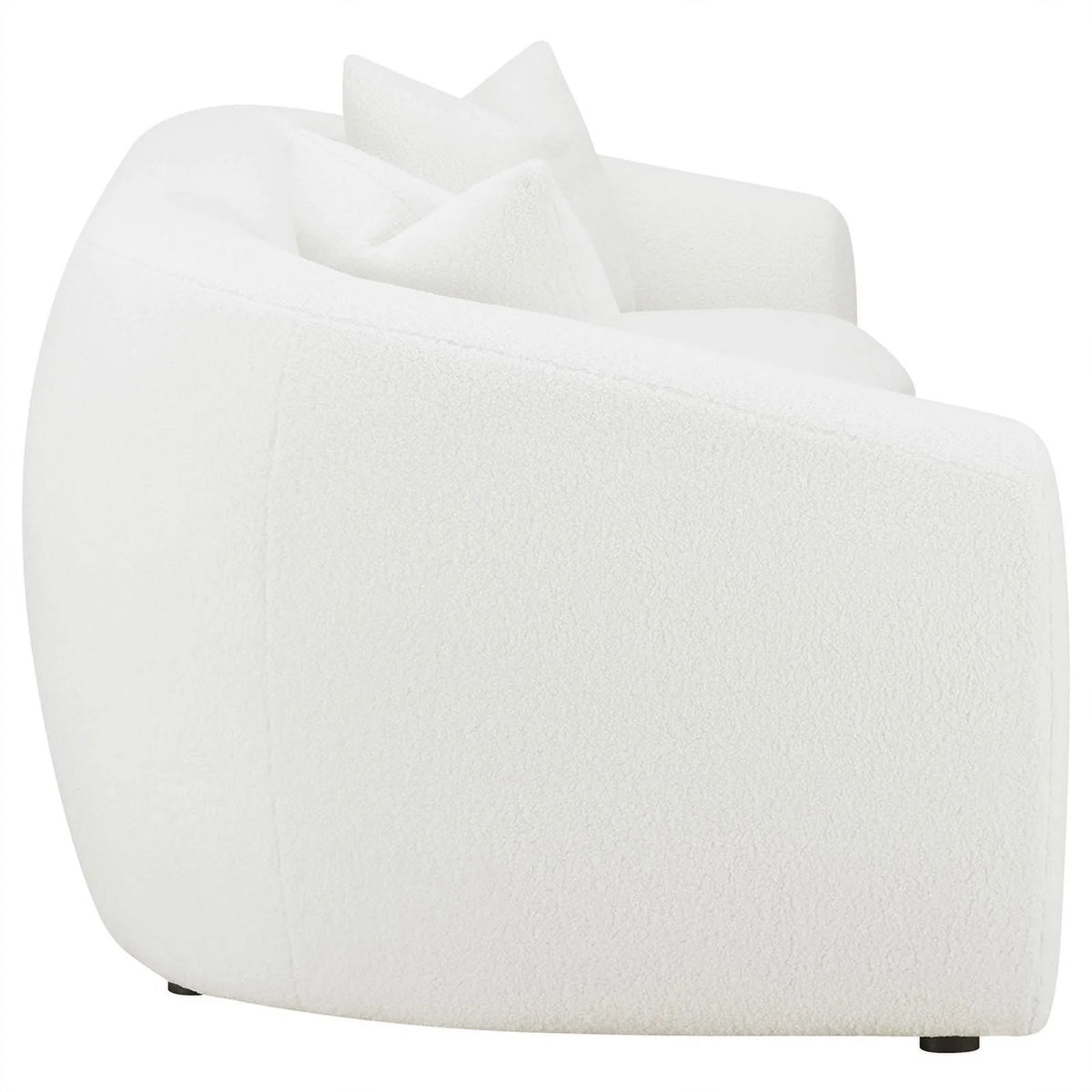White Fabric Upholstered Sofa U1886