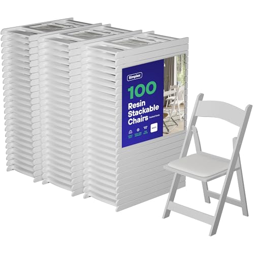 White Resin Folding Chairs 4 Pack B11655