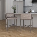 Pewter Metal Counter Height Stool Set of 2 I525470