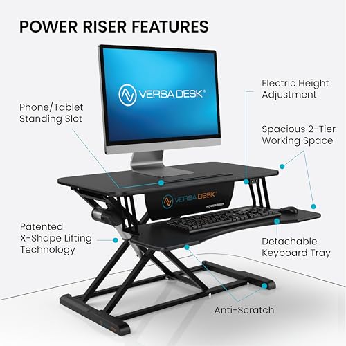 32" Black Electric Standing Desk Converter M41010