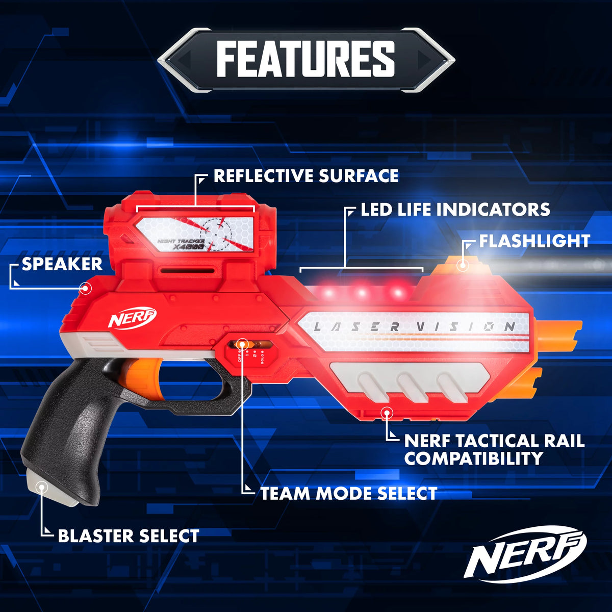 Laser Tag Blaster Set With Night Vision Effect U626828