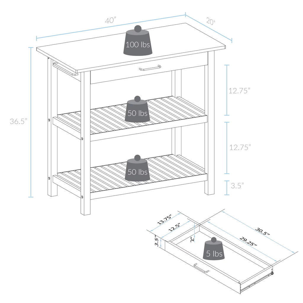 Kitchen Island with Solid American Cherry Top Y788