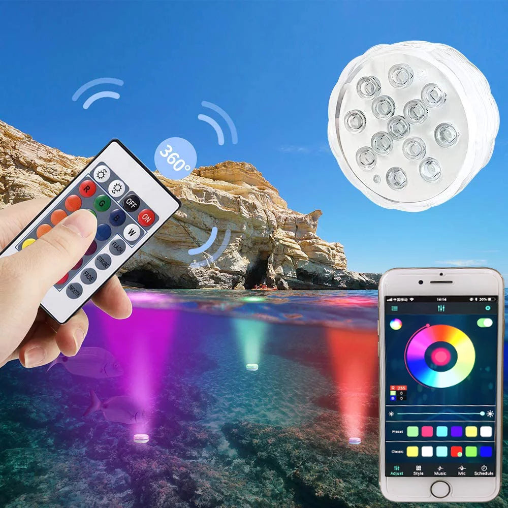 LED Submersible Pool Lights Color Changing 4 Packs W7718