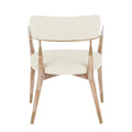 Contemporary Chair Set of 2 Cream Fabric White Washed Wood Copper Washed P820
