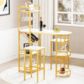 3-Piece Dining Table Set with 2 Stools I765
