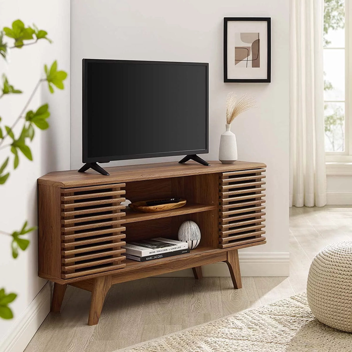 Mid-Century Modern Corner TV Stand Z9772