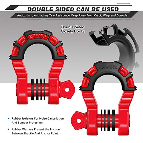 3/4" D Ring Shackles 2 Pack Frosted Black Z779