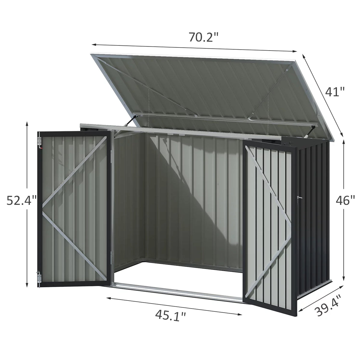 6' x 3' Black Metal Outdoor Storage Shed D734159