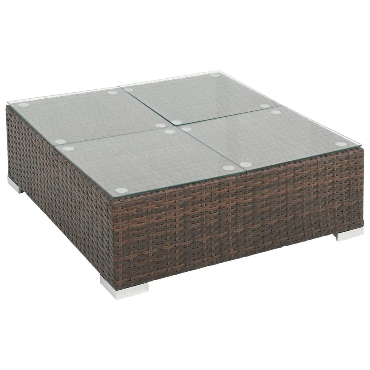 8 Piece Cream White Cushioned Poly Rattan Outdoor Sofa Set with Coffee Table Z9572