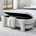 51.5" Chenille Upholstered Oval Bench T4663