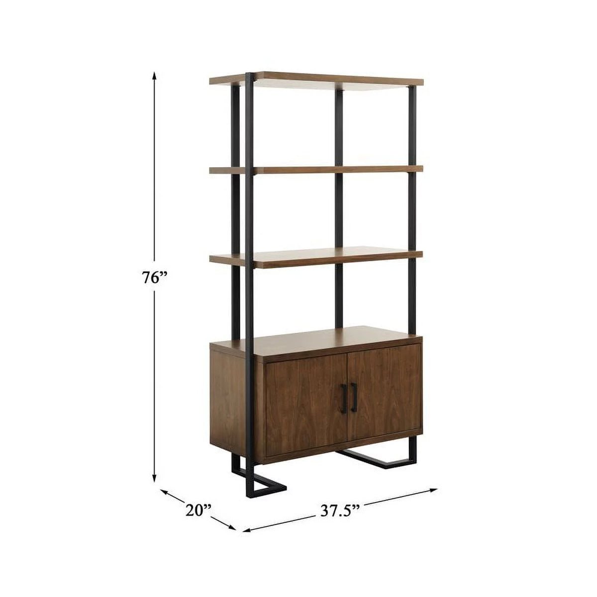 Mid-Century Metal & Wood Bookcase D8485