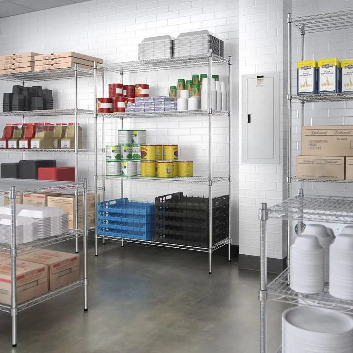 71"x 48"x 18" Stainless-Steel NSF Chrome Wire Shelving Rack, 4 Tier I8094