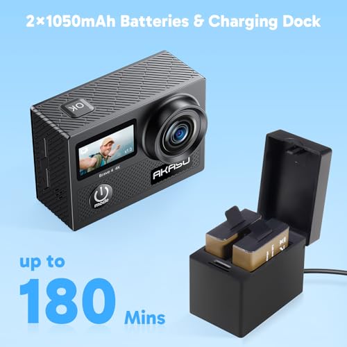 4K30fps 20MP WiFi Action Camera with EIS 131ft Waterproof O5913