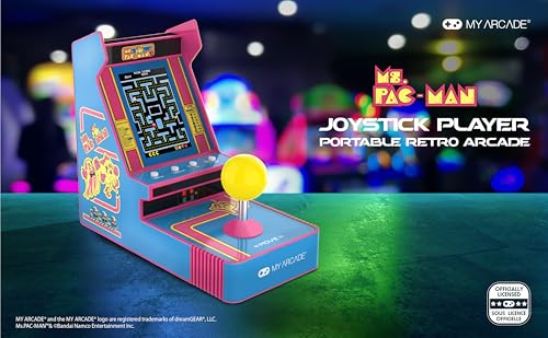 Ms. Pac-Man Joystick Arcade Classics Retro Games Mini Video Game Console 2 Game Modes O340