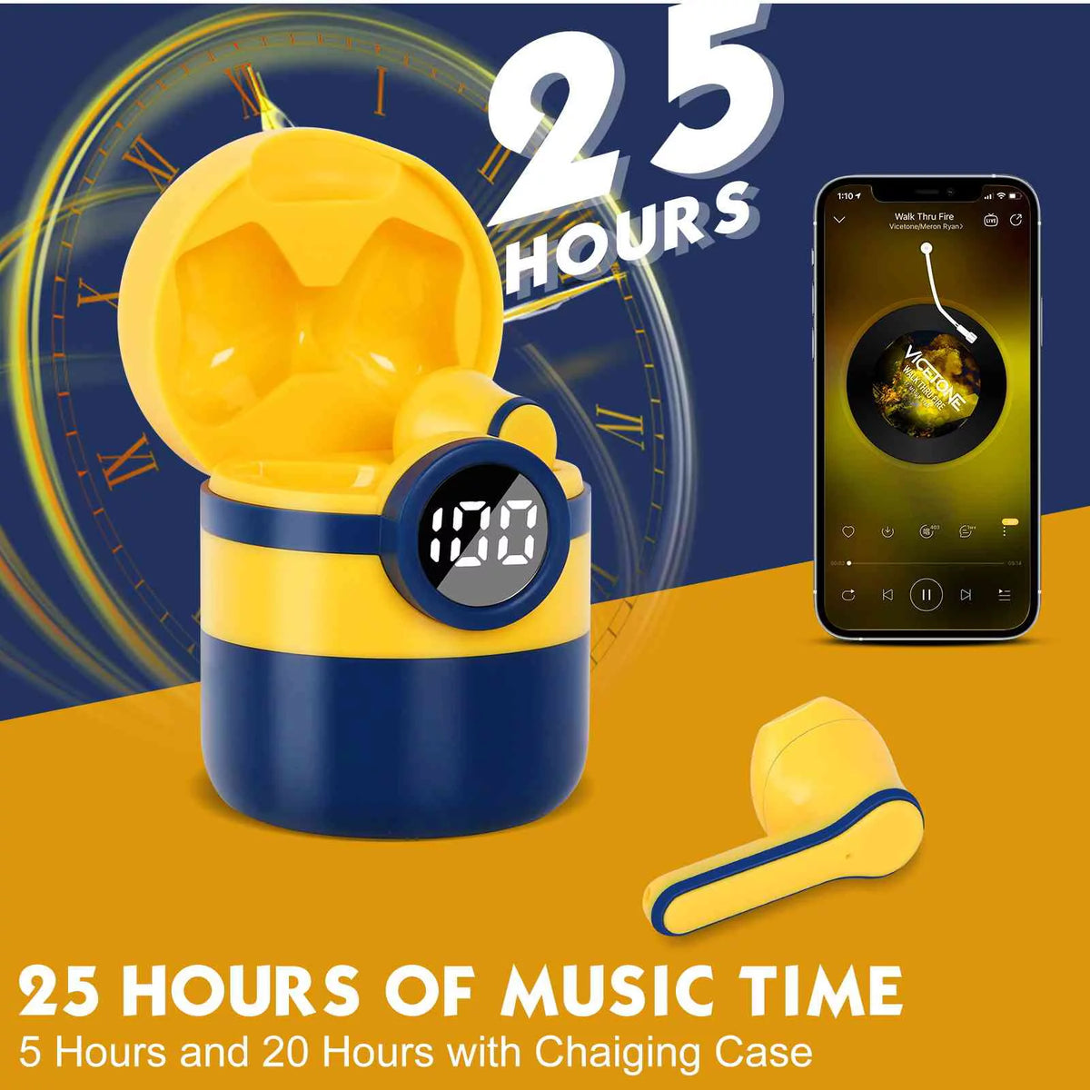 Wireless Earbuds In Ear Bluetooth Headphones with Microphone IPX7 Waterproof Deep Bass Y708702