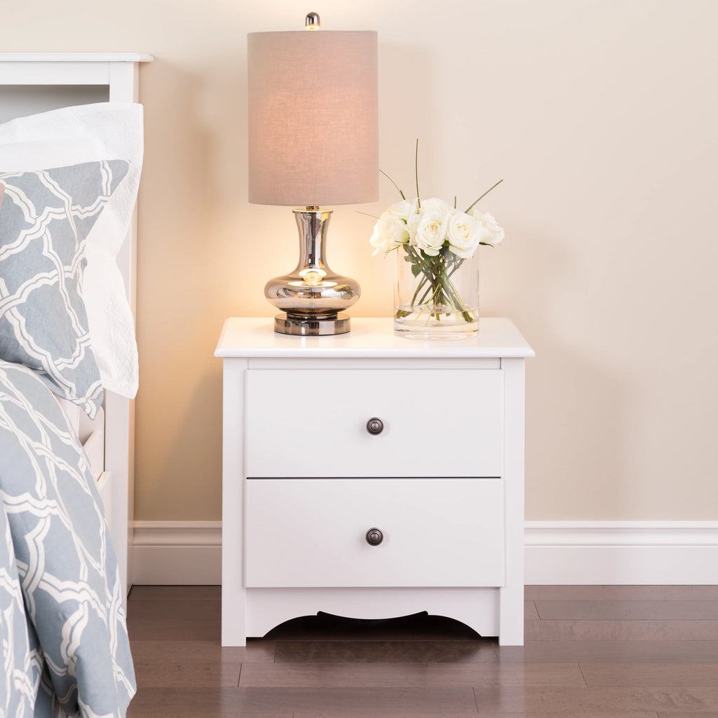 White 2 Drawer Nightstand C175238