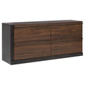 Black and Walnut 4-drawer Dresser L3131
