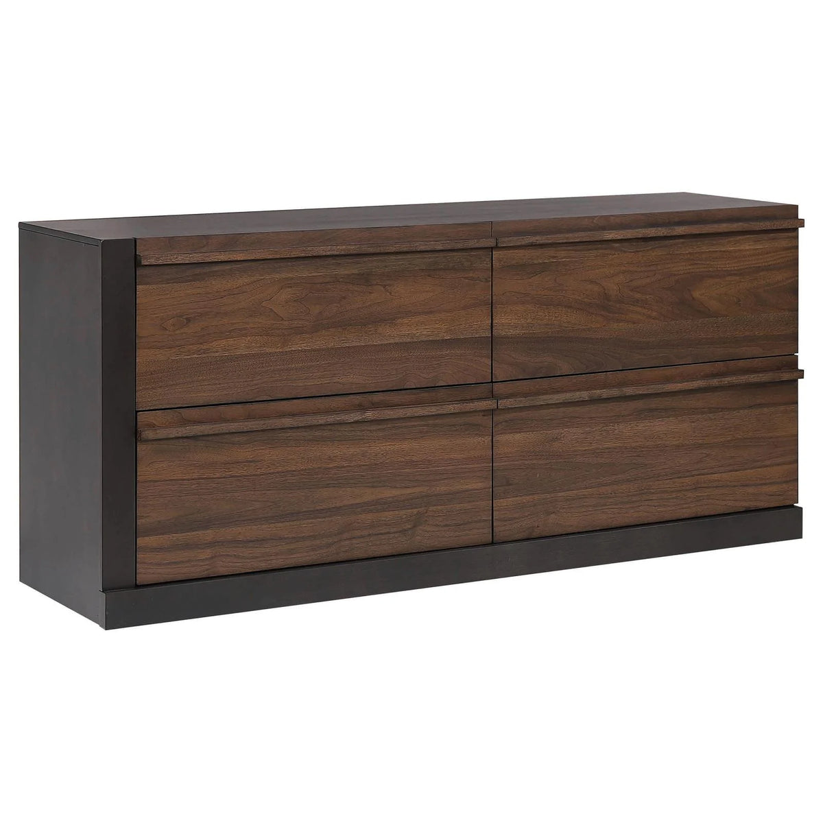 Black and Walnut 4-drawer Dresser L3131