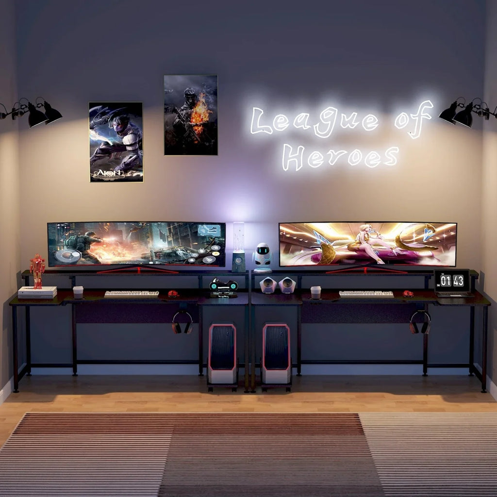 U Shaped Gaming Desk 70.8 Inches Workstation Desk L5076